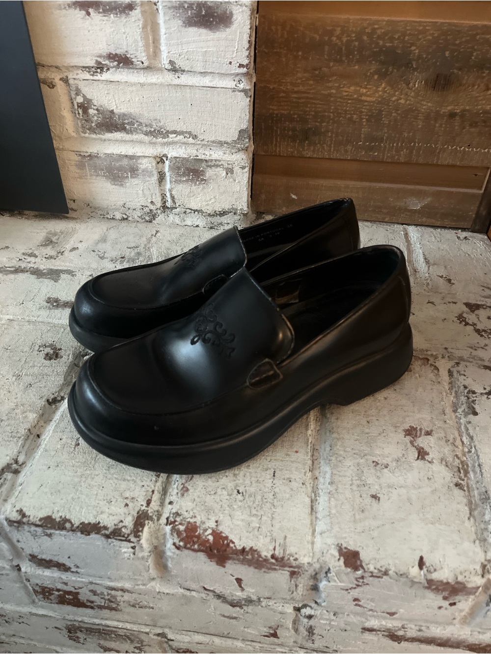 Y2K Dansko Black Leather Platform Loafers - Classic Slip-On EU 38, US7.5-8